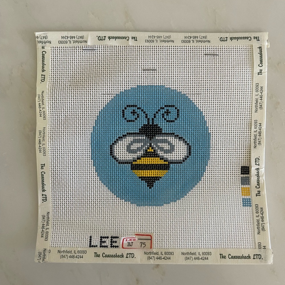NEW! Lee's Needle Arts Canvas, Bee BJ75, Round, For Needlepoint